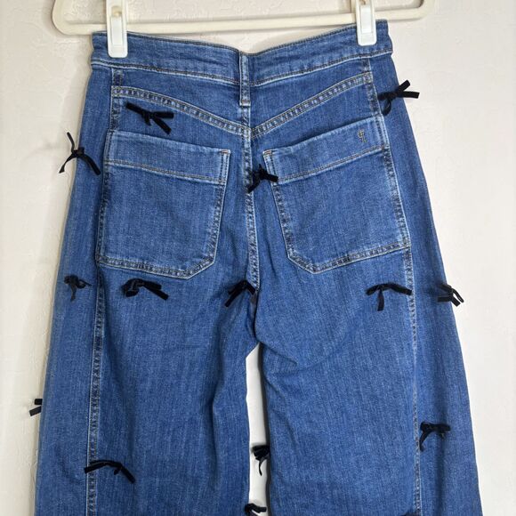 Pilcro Kenna Mid Rise Heritage Barrel Jeans Bow - Picture 5 of 7